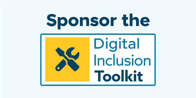 Logo with text reading 'sponsor the digital inclusion toolkit'