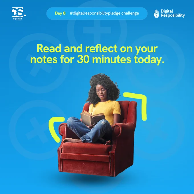 Digital Responsibility Pledge reflection prompt by Digismart Africa. 