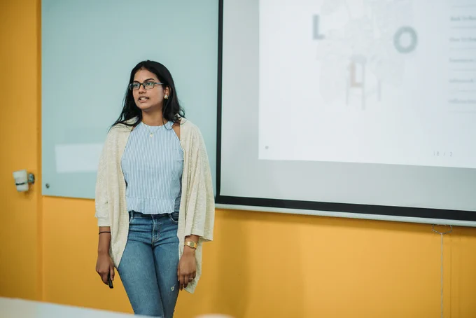 Woman giving a presentation