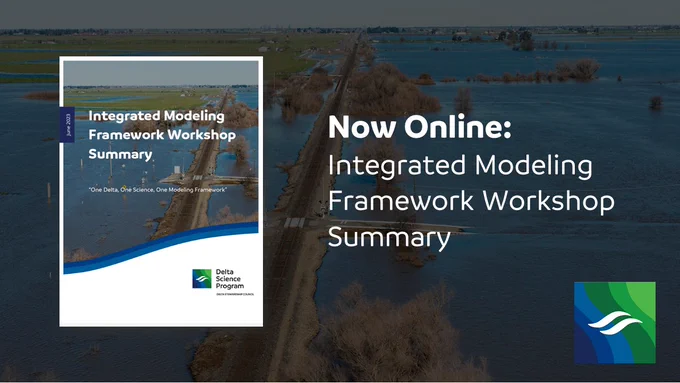 Graphic that reads, "Now online: Integrated Modeling Framework Workshop Summary"