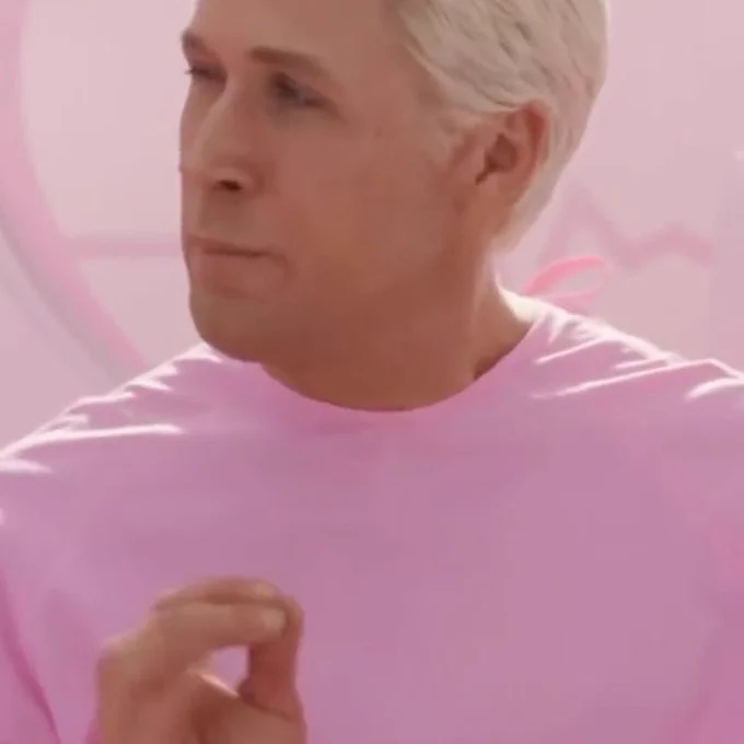 Ryan Gosling as Ken. His original line is “my job… it’s just beach.”