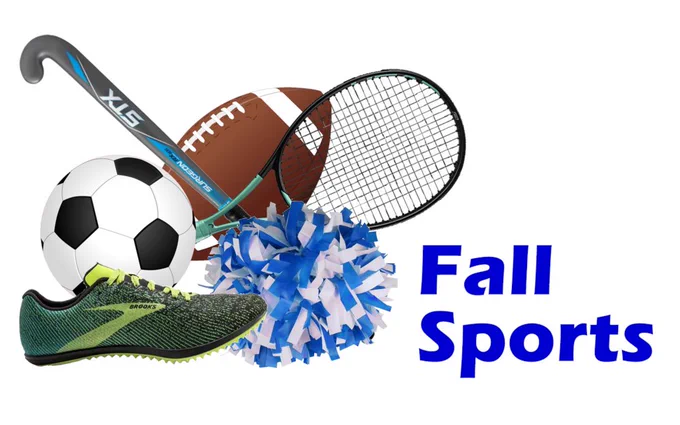 Graphic running shoe, football, soccer. tennis racket, lacrosse stick, pom pom
