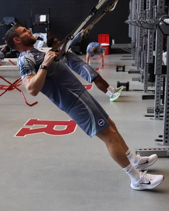 James Milner uses some gym equipment on day one in USA. Excited to see him in an Albion shirt this week, Albion fans?
