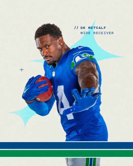 DK Metcalf looking great in the new Throwback uniform.