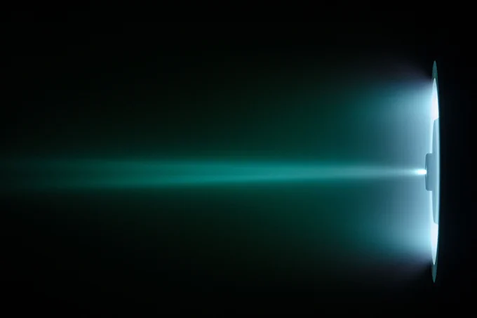 Astra Spacecraft Engine — thruster firing in vacuum chamber
