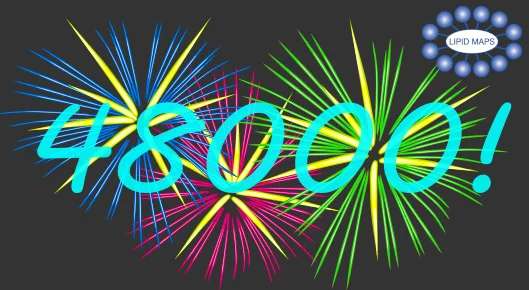 Number 48000 in cartoon fireworks