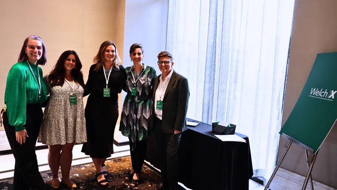 The UT Austin team helped facilitate and design the workshop. Organizing committee members shown are Tessa Green, Meredith Chandler, Jennifer Lyon Gardner, Tamie Glass and Julie Schell. 