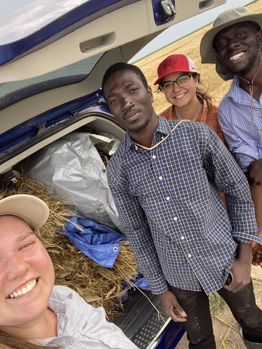 Selfie with the minivan and the crew who helped collect samples.