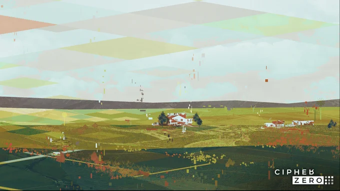 Rolling hills of a farm landscape.