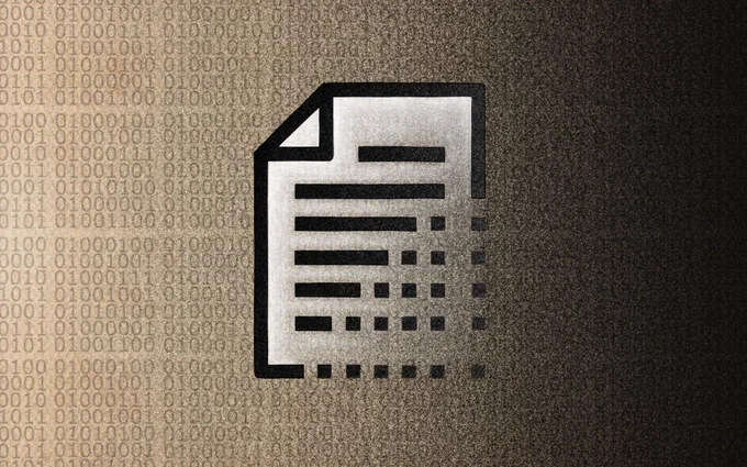 A digital document dissolves into a Dark Age. Illustration by Casey Cripe