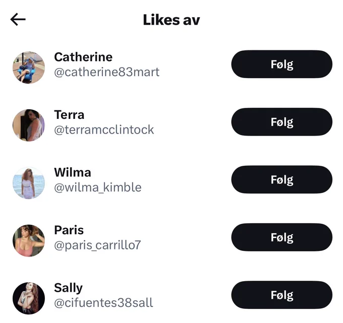 Den siterte tvitringa e likt av fem pornboter, så æ fikk vel som fortjent.