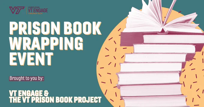 Prison book wrapping event. Brought to you by: VT Engage and the VT Prison Book Project.