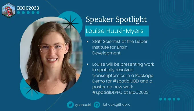 Staff Scientist at the Lieber Institute for Brain Development. Will be presenting work in spatially resolved transcriptomics in a Package Demo for #spatialLIBD and a poster on #SpatialDLPFC.