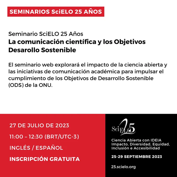 Pieza promocional para el seminario "La comunicación científica y los Objetivos Desarollo Sostenible".