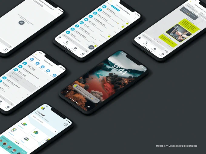Mobile messaging app designed by HappyPixel