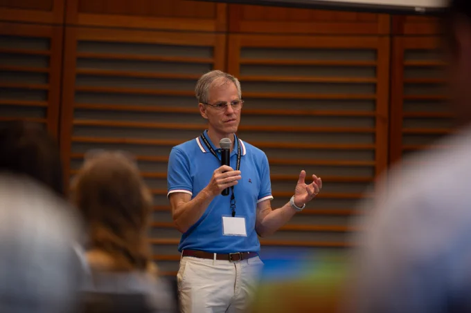Man speaking into mic