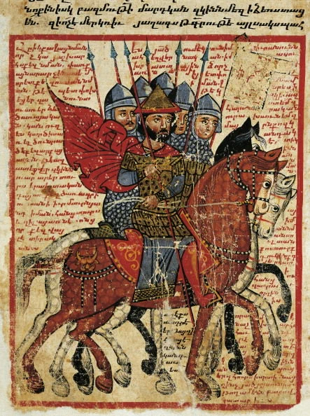 Alexander the Great, dressed as a 14th century Armenian warrior. Not sixth century, and not Artabanes, but still pretty.