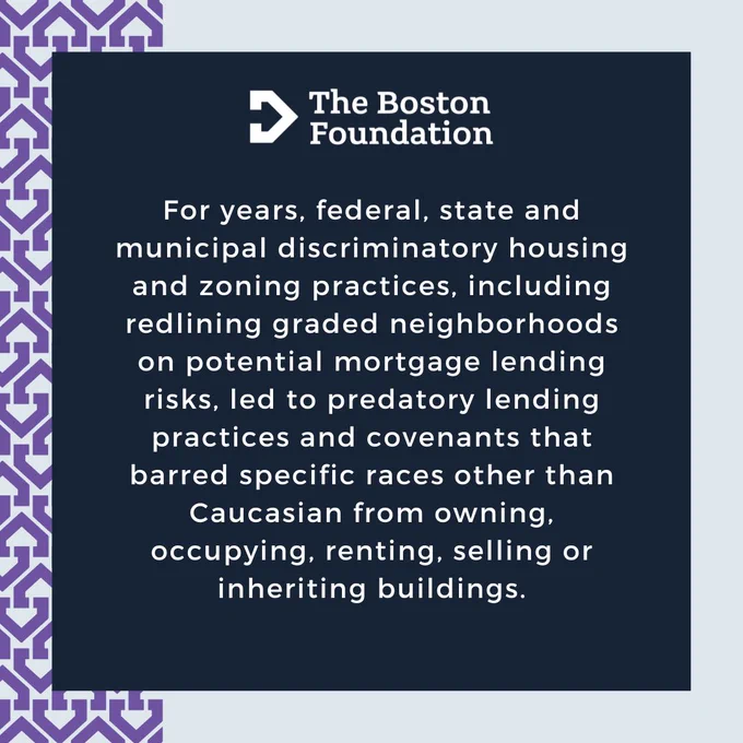 Discriminatory housing and zoning practices, including redlining graded neighborhoods on potential mortgage lending risks, led to predatory lending practices and covenants that barred specific races other than Caucasian from owning, occupying, renting, selling or inheriting buildings.