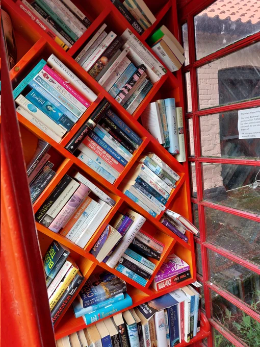 Books in a red telephone box