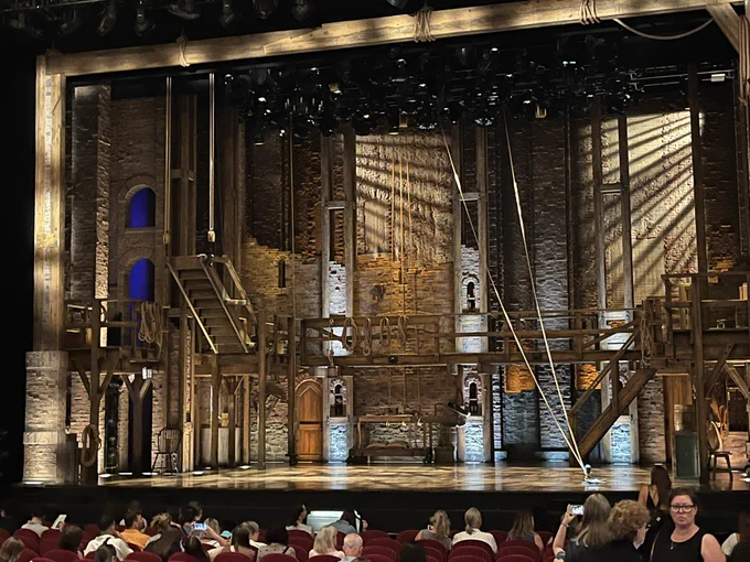 A set stage for Hamilton, ready for the performance.