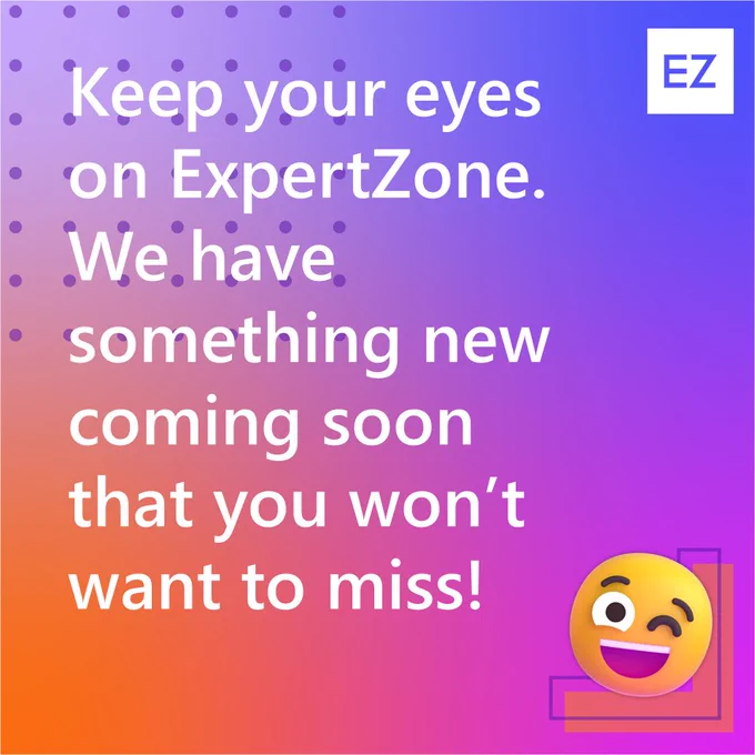 Keep an eye on ExpertZone