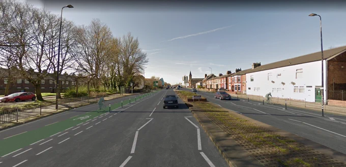 A CGI of the proposed plans for A56 (Chester Road)