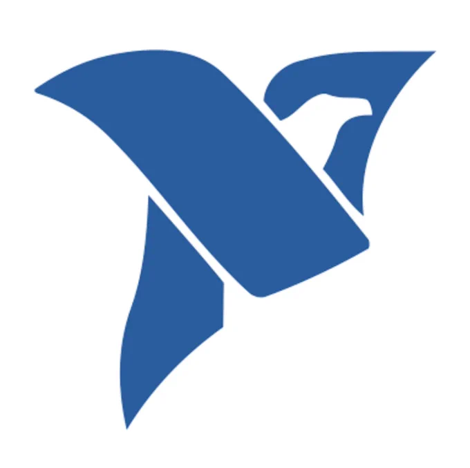 National Instruments’ old logo, which is a stylized blue letter N in the shape of an eagle