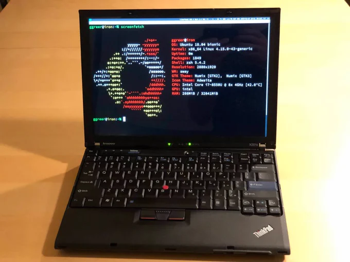 Ubuntu instalado por usuário em um ThinkPad clássico