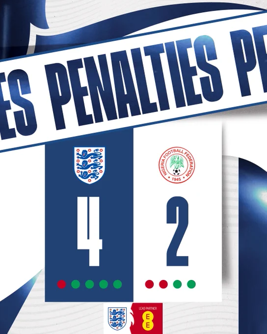 Penalties: England 4-2 Nigeria