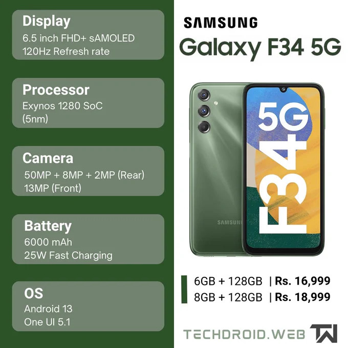 SAMSUNG GALAXY F34 5G