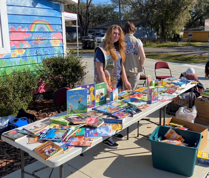 Elaine Feaster literacy/books project. Provided to WMNF by Girl Scouts of West Central Florida.