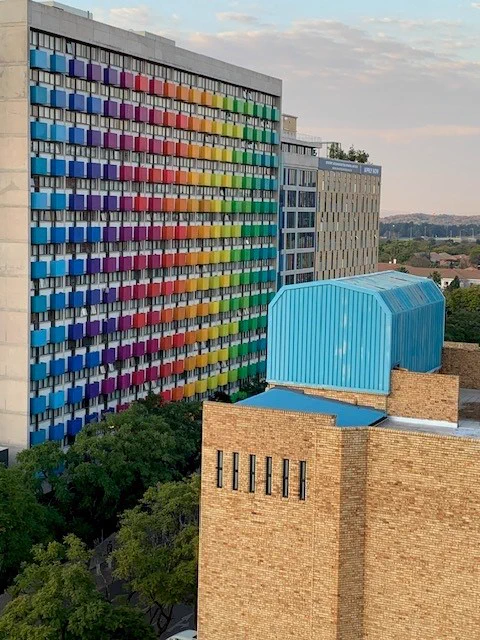 View of a colourful building in Pretoria.