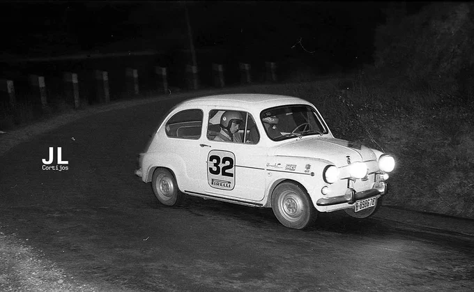 Vicenç Nubiola – Enric Sells (Seat 600). Rallye Club 600 1970 (Foto: José Luis Cortijos)