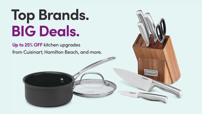Save on Cuisinart, Hamilton Beach, and more.