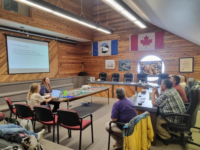Project PI Dr Helen Wheeler hosted the meeting in Tuktoyaktuk.