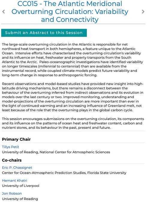 Session description: CC015 The AMOC variability   connectivity.