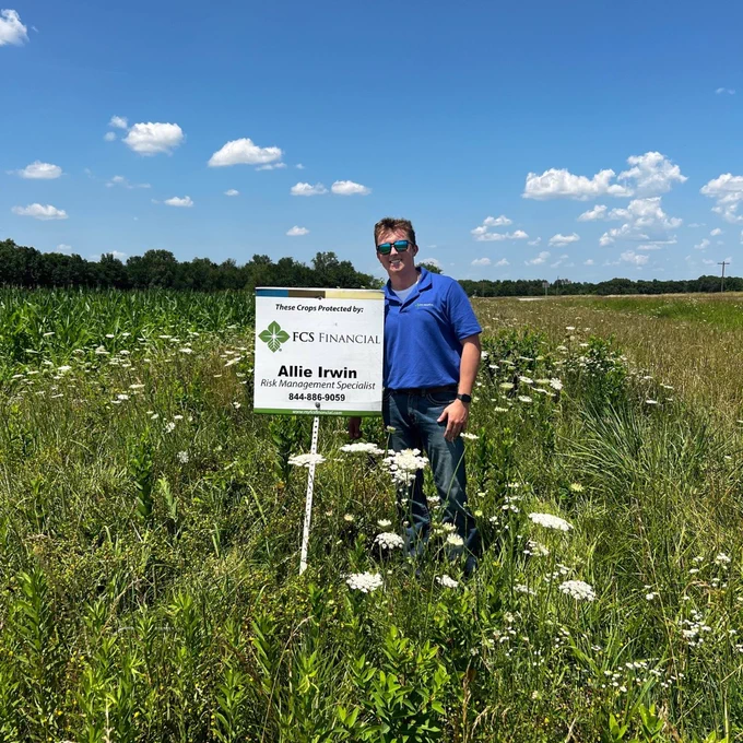 Dylan Schupp spent time with Allie Irwin, Crop Insurance agent disbursing field signs. 