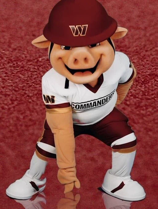 Washington Commander's mascot Major Tuddy getting ready for kick-off. 