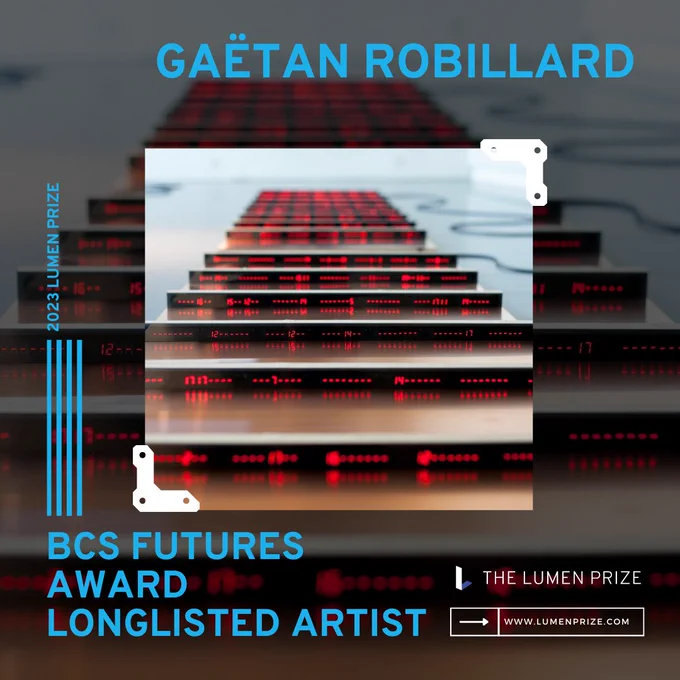 gaëtan robillard, critical climate machine, bcs futures award, longlisted artist, the lumen prize, 2023.