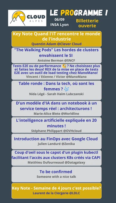 Agenda du 06 septembre à Cloud Alpes