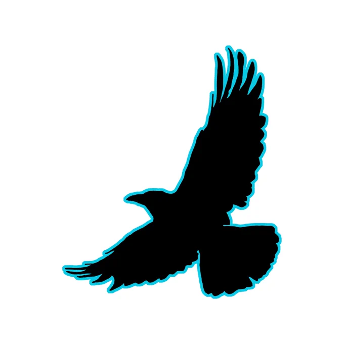 black crow silhouette from my new logo with a blue stroke