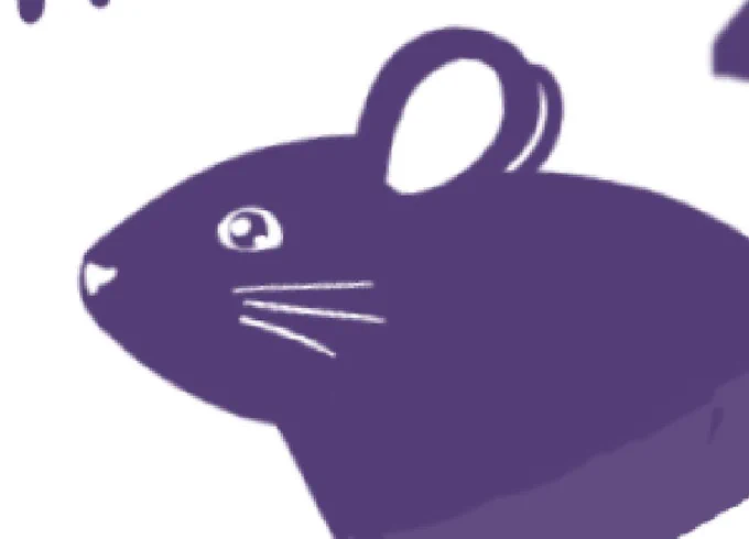 Zoomed in purple mouse drawing