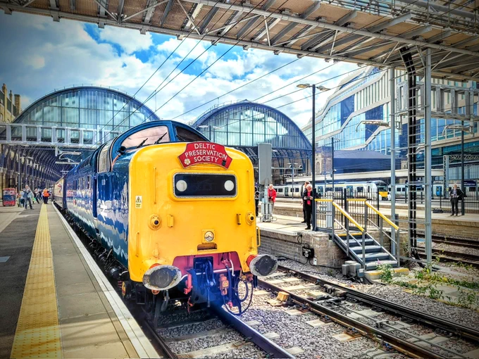 Deltic D9009 ready to depart London King's Cross.