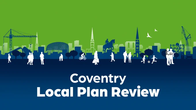 Coventry Local Plan Review graphic with city skyline