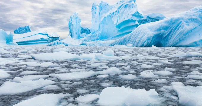 Melting polar ice.