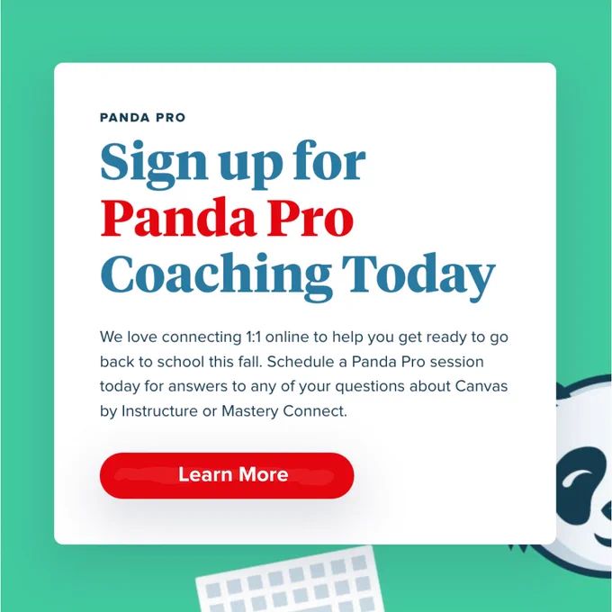 Graphically designed image of sign up for panda pros