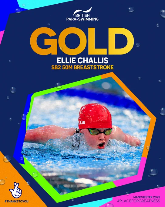 Ellie Challis, SB2 Women's 50m Breaststroke champion