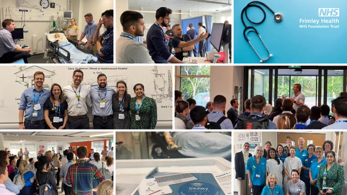 Frimley Health team members providing new junior doctors with real-life scenarios as they embark on whole day simulations.