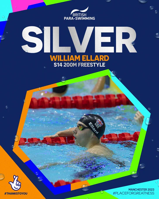 William Ellard, S14 Men's 200m Freestyle silver medallist