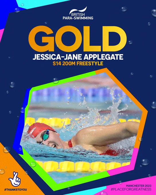 Jessica-Jane Applegate, S14 Women's 200m Freestyle champion